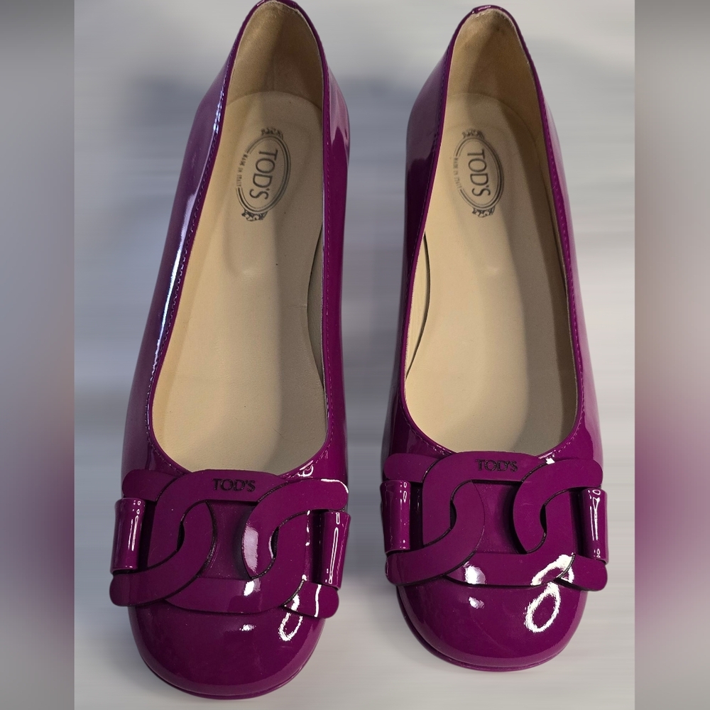 💎Tod's Women's Pink Patent Leather Ballet Flats💎 NEW WITHOUT BOX - Picture 7 of 13